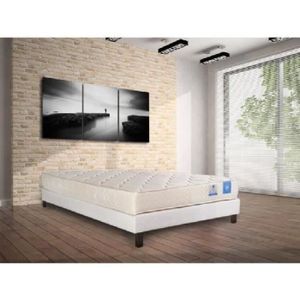 BENOIST BELLE LITERIE Ensemble matelas + sommier 140x190cm 20cm mousse bio ferme 35kg/m?