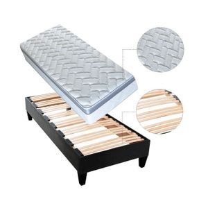 OLYMPE LITERIE Matelas + sommier 90x190 - Mousse HD 28kg/m3 + mémoire de forme 60kg/m3 Ergosoft ? - Equilibré - AURA