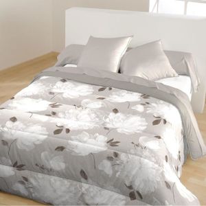 CALINE Couette chaude imprimée Gersende 140x200 cm beige