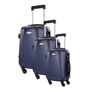 PASCAL MORABITO Set de 3 Valises Rigide ABS DESIGN 4 Roues S-M-L ADELITE Bleu
