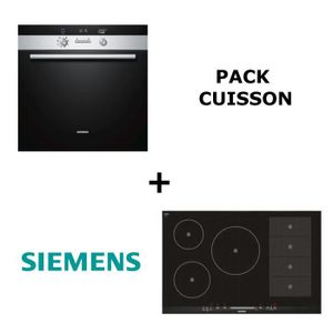 SIEMENS - Pack cuisson : Four multifonction pyrolyse + Table de cuisson induction 5 zones