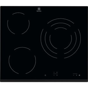 ELECTROLUX EHV6232FOK Table de cuisson vitrocéramique- 3 foyers - 5700W - L59 x P52cm - Rev?tement verre - Noir
