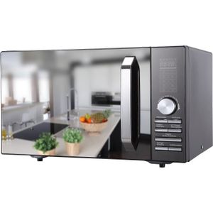 Micro-ondes combiné grill - 23L - 800 W - Combiné grill 1200 W - Chaleur tournante 1200 W - Noir porte miroir