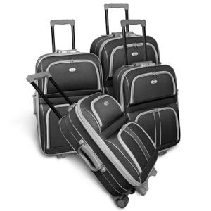 KINSTON Set de 4 Valises Souple 3 Roues 50-60-70-80cm Gris