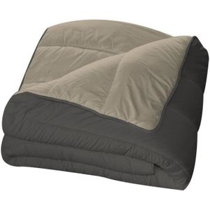 BLEU CALIN Couette chaude bicolore Graphite Chamois 220x240 cm