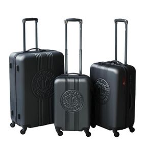LEE COOPER Set de 3 Valises Rigide ABS 4 Roues 49-59-69cm PATCH Anthracite