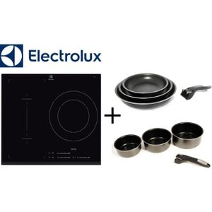 PACK cuisson ELECTROLUX: E6113IFK table Induction-3 zones-7200W-Noir + SITRAM SPC3CIN Set 3 casseroles + SPC3PIN Set 3 po?les