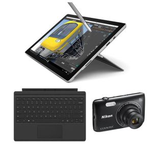 Surface Pro 4 i7/1To/16Go + Clavier Type Surface Pro 4 Cover Black + NIKON COOLPIX A300 Noir