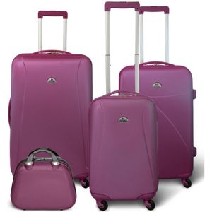 KINSTON Set 3 valises 4 roues + Vanity Violet