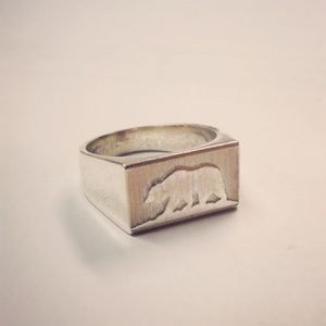 Bague Ours Californien personnalisée