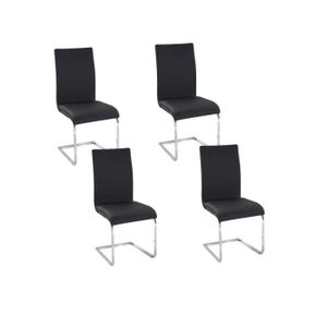 LEA Lot de 4 Chaises de salle ? manger noires