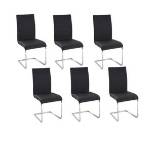 LEA Lot de 6 Chaises de salle ? manger noires