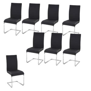 LEA Lot de 8 Chaises de salle ? manger noires