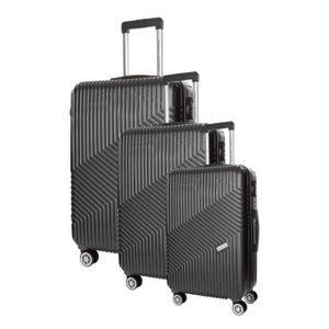 PASCAL MORABITO Set de 3 Valises Rigide ABS DESIGN 4 Roues S-M-L ADELITE Gris