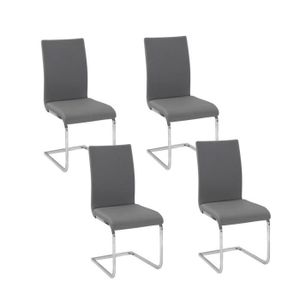 LEA Lot de 4 chaises de salle ? manger grises
