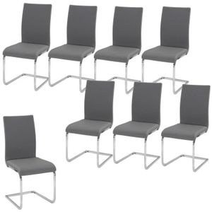 LEA Lot de 8 Chaises de salle ? manger grises