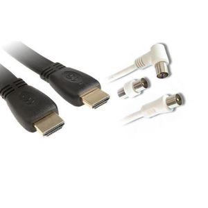 Câble HDMI 2.0 1.5m sli 4k+Câble antenne TV 3m