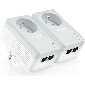 TP-LINK Kit de 2 adaptateurs CPL AV500 2 ports Ethernet avec prise gigogne - TL-PA4025PKIT