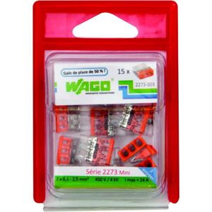 WAGO Blister de 15 bornes 2273 3 entrées