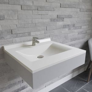CREAZUR Plan simple vasque Blanc 60cm