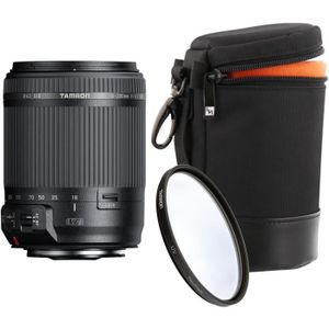Pack TAMRON 18-200 mm F/3.5-6.3 Di II VC Canon + Filtre UV MC Tamron L + T'nB Etui pour objectif 55-200mm - TAILLE L