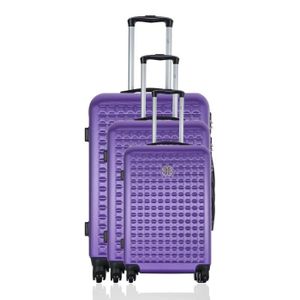 LES P'TITES BOMBES Set de 3 Valises Rigide ABS 4 Roues 50-60-69cm ANOUK Violet
