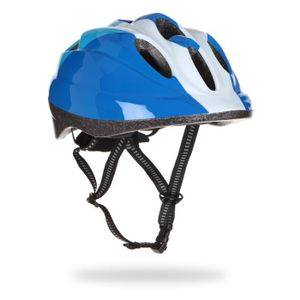 Casque vélo, bleu et blanc, taille : 48 - 52 cm.
