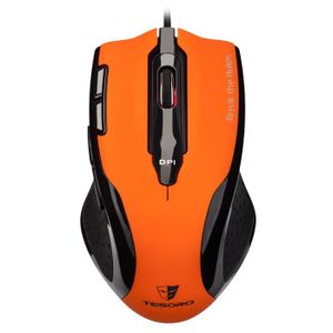 Tesoro Souris Gaming Shrike H2L Rubber Orange capteur laser 5600 dpi