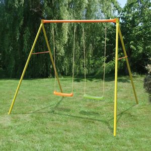 BALANCOIRE / PORTIQUE - AMCA Portique Métal 1,90 m équipé de 2 balançoires