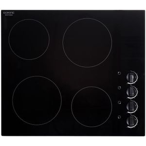 OCEANIC OCEATV4ZMA2 Table vitrocéramique-4 zones-6000W-L59xP52cm-Rev?tement verre-Noir