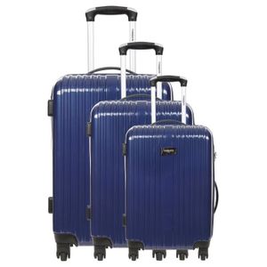 TORRENTE Set de 3 Valises Rigide Polycarbonate-ABS Cristal 4 Roues S-M-L KLAROS Marine