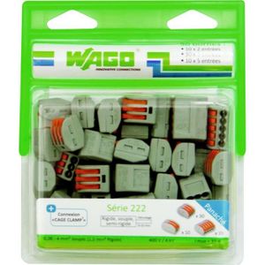 WAGO Blister de 50 bornes 222 2-3-5 entrées