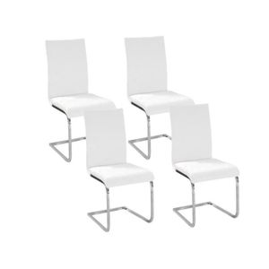 LEA Lot de 4 Chaises de salle ? manger blanches