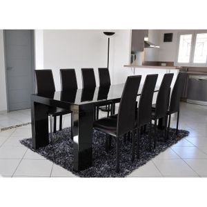 ZACK Table console extensible 8 personnes 45-200x90 cm - Laqué noir