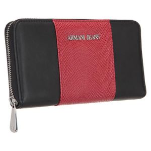 ARMANI JEANS Portefeuille 928032-6A725 Noir et Rouge Femme