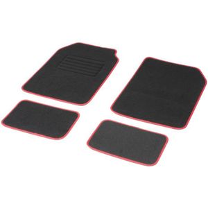 Jeu de 4 tapis universels ASTON ganse luxe rouge