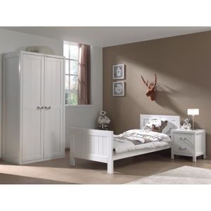 LEWIS Meuble de chambre 3 pi?ces - Blanc
