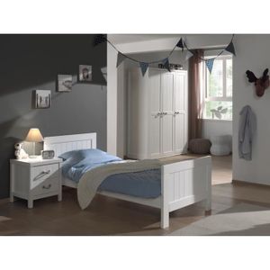 LEWIS Meuble de chambre 3 pi?ces - Blanc