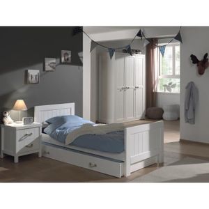 LEWIS Meuble de chambre 4 pi?ces - Blanc