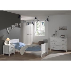 LEWIS Meuble de chambre 4 pi?ces - Blanc
