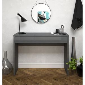 ARENA Console meuble style contemporain gris brillant - L 109 cm