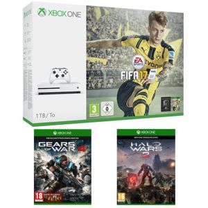 Xbox One S 1 To + FIFA 17 + Gears of War 4 + Halo Wars 2