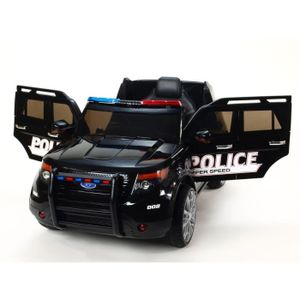 Voiture électrique Police 12V - Noir
