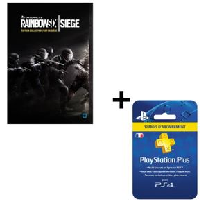 Pack Rainbow Six Siege collector Jeu PS4 + Abonnement Playstation Plus 12 mois