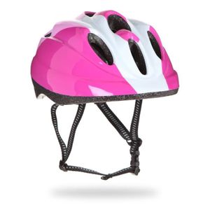Casque vélo, rose et blanc, taille : 48 - 52 cm.