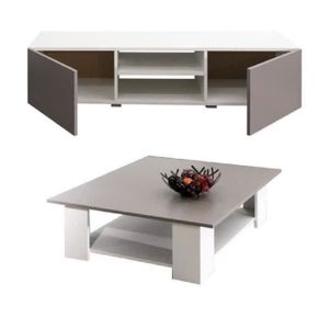 LIME Salon Complet - Blanc et taupe