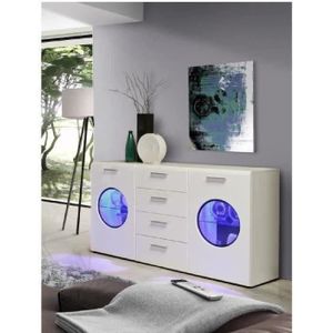SKIPPER Buffet contemporain blanc brillant - L 150 cm