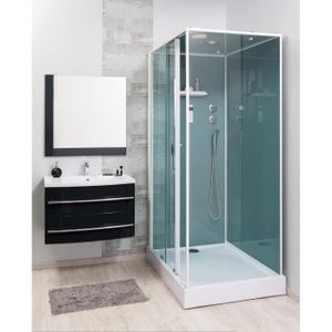 LEA Salle de bain compl?te en bois simple vasque 81 cm - Gris