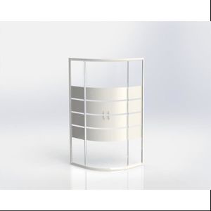 Paroi de douche acc?s d'angle 1/4c 5mm 90cm Lucy blanc