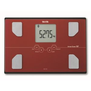 TANITA BC313RD36 P?se-personne compact en verre avec écran LCD large - Rouge